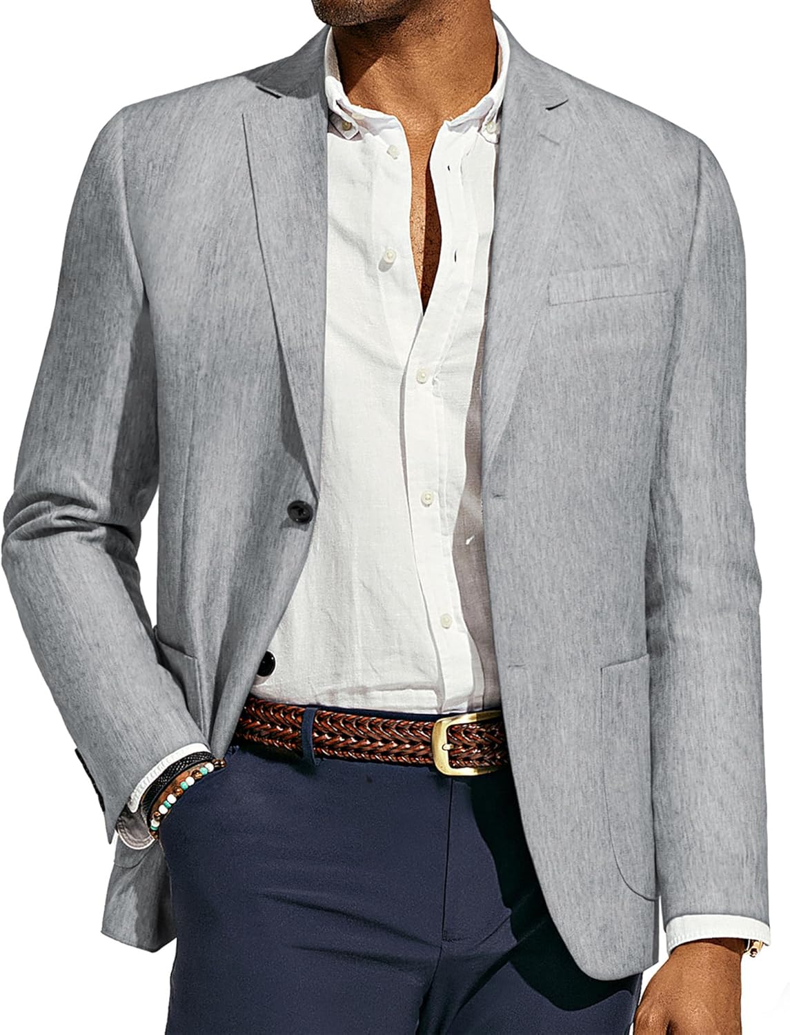 Mens Blazer Casual Sport Coats Regular Fit Two Button Suit Jacket Lightweight Sports Jacket