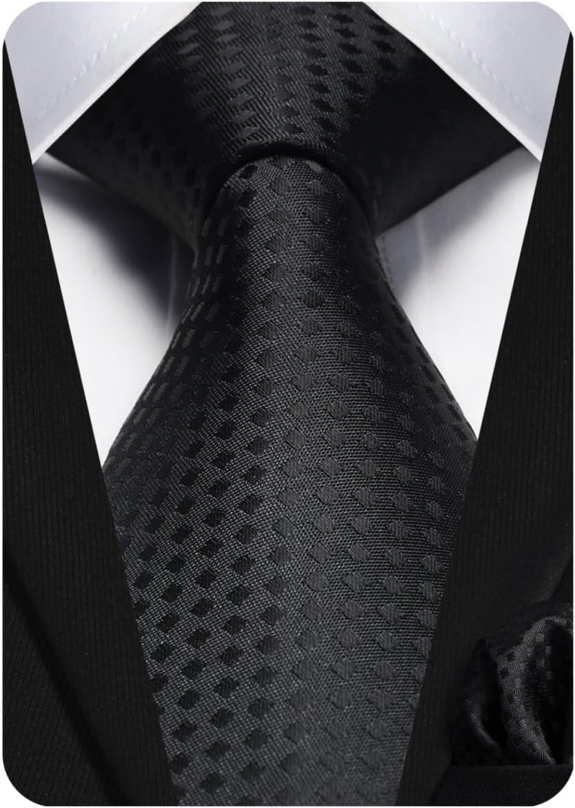 Plaid Checkered Tie Handkerchief Woven Classic Formal Men’s Necktie & Pocket Square Set
